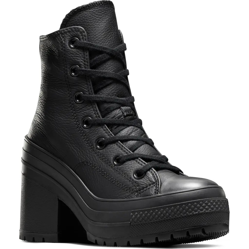 Converse Chuck 70 De Luxe Heel Sneaker in Black/Black/White at Nordstrom, Size 8.5 Women's | Nordstrom
