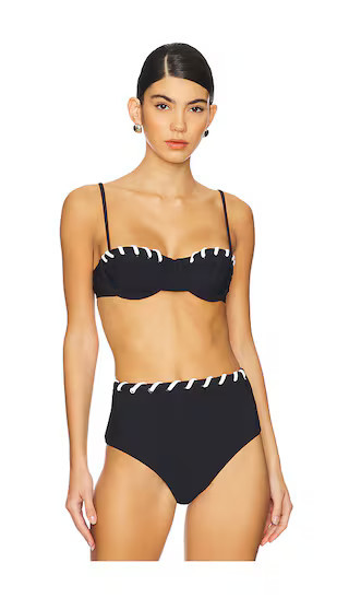 SIMKHAI Recca Balconette Bikini Top in Black. - size M | Revolve Clothing (Global)