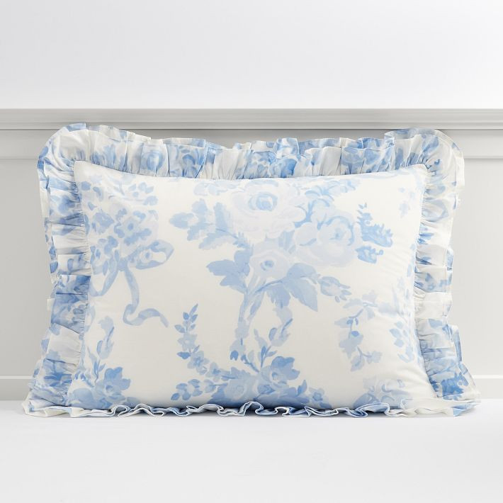 LoveShackFancy Damask Ruffle Duvet Cover | Pottery Barn Teen