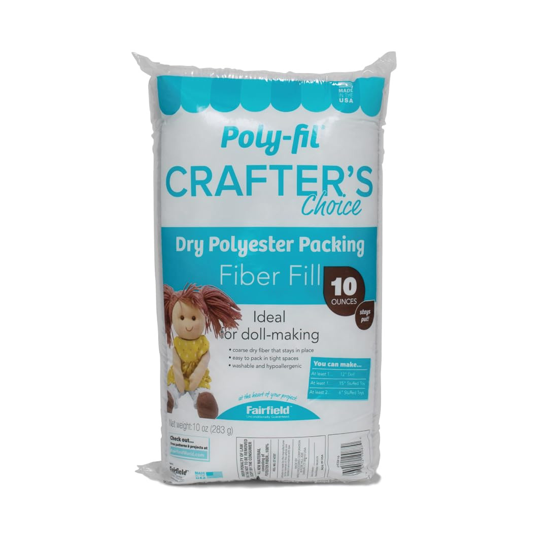 Poly-fil Fairfield CCDF10 Crafter's Choice Dry Packing Fiber Fill 10 Ounce Bag, Blue/Orange | Amazon (US)