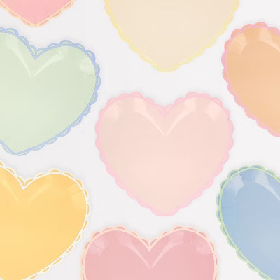 Meri Meri Pastel Heart Large Plates (Pack of 8) | Target