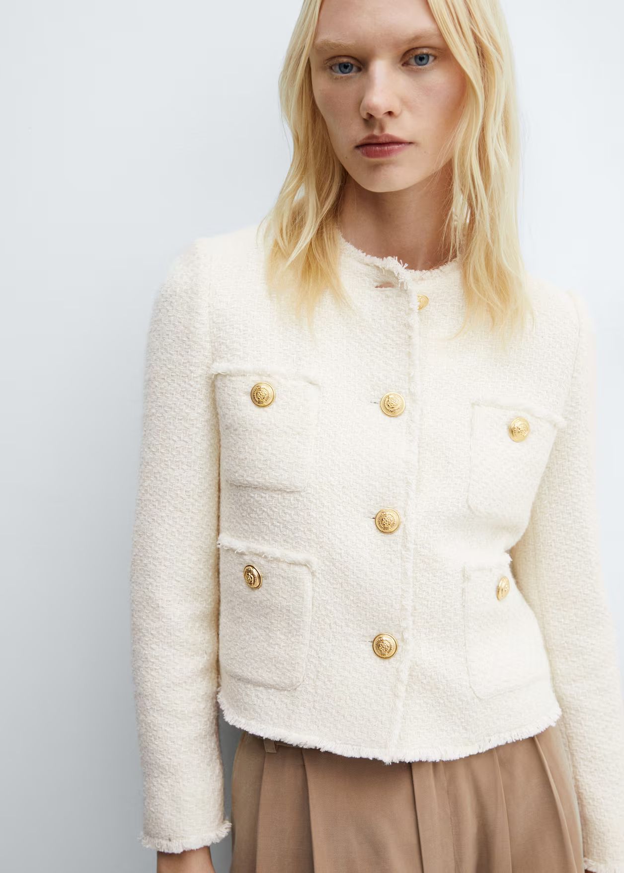 Pocket tweed jacket -  Women | Mango USA | MANGO (US)