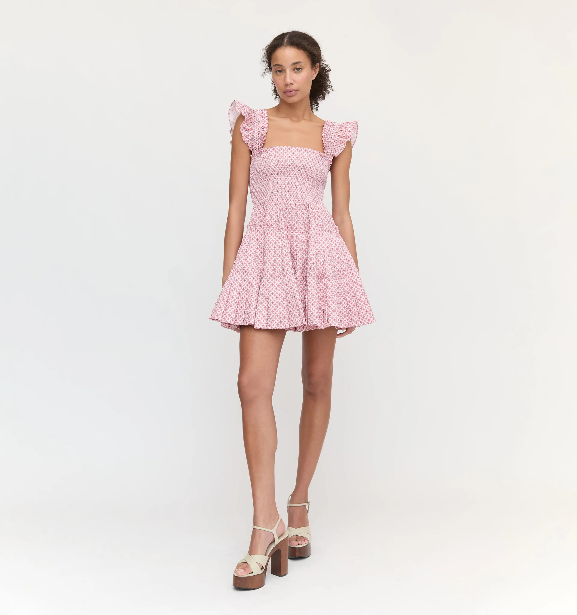 The Charlotte Nap Dress - Rose Circular Lattice | Hill House Home US