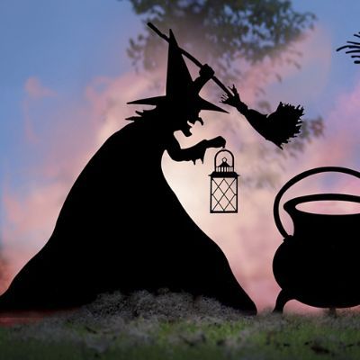 Witch with Lantern Silhouette | Grandin Road | Grandin Road
