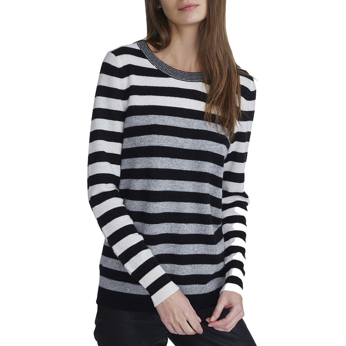 White + Warren Essential Stripe Crewneck Sweater - Women's | Backcountry.com