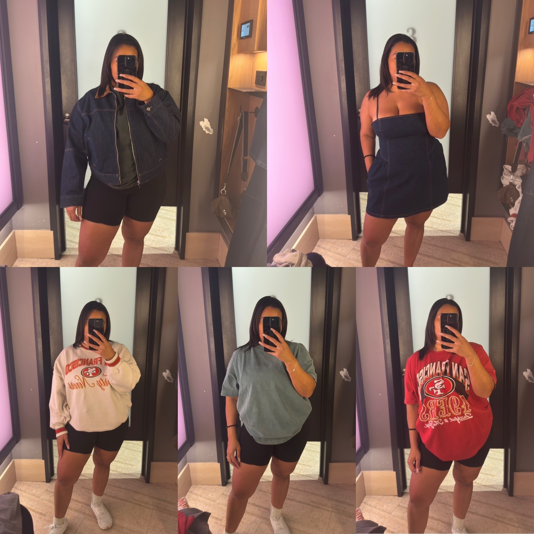 Abercrombie try on haul 

Denim dress -large / tts 
49ers shirt- large / men’s shirt/ very oversized 
Denim jumpsuit - large / tts 
Oversized shirt- medium/ men’s shirt 
Denim jacket - large / cropped / runs a little small 
49ers sweater- large / runs big/ oversized fit 

Fall outfit 
Fall fashion 
Midsize outfit 
Midsize fashion 
Denim 
Abercrombie 
A&f
49ers shirts 
NFL team 
Football outfit 
Barrel overalls 
Barrel jeans 
overalls

#LTKautumn #LTKStyleTip #LTKMidsize