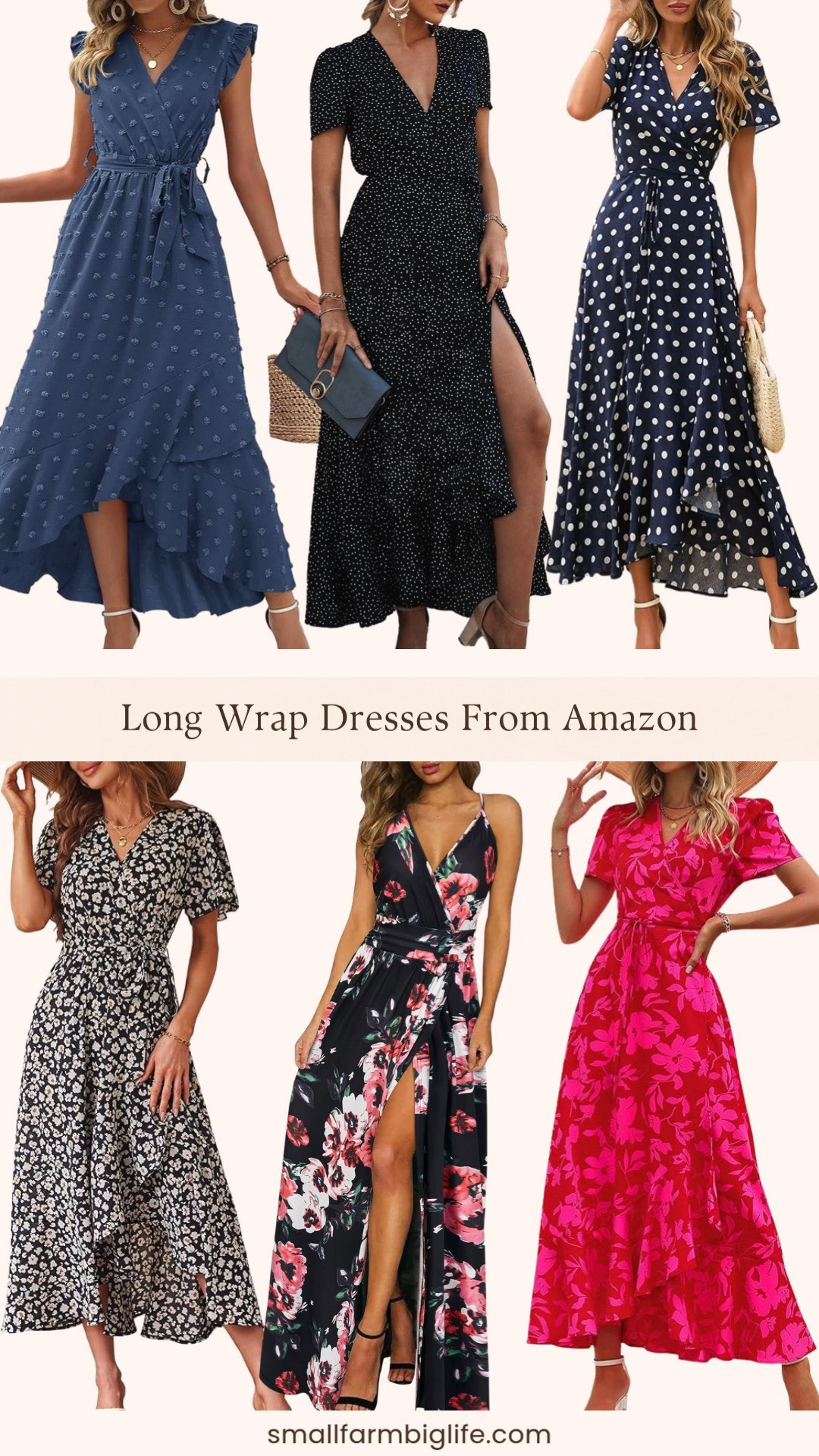 3:19 PMClaude responded: If you loved the wrap dress roundup, the maxi version is just as good and a little more versatile for dressier occasions.If you loved the wrap dress roundup, the maxi version is just as good and a little more versatile for dressier occasions. All of these are long and flowy with that beautiful boho wrap neckline in the prettiest prints including polka dots, florals, and swiss dot. They work just as well for a beach vacation as they do for a summer wedding or outdoor event. Elegant, effortless, and all at an Amazon price point. Tap to shop! 

 #LTKgrwm #LTKootd #LTKOver40