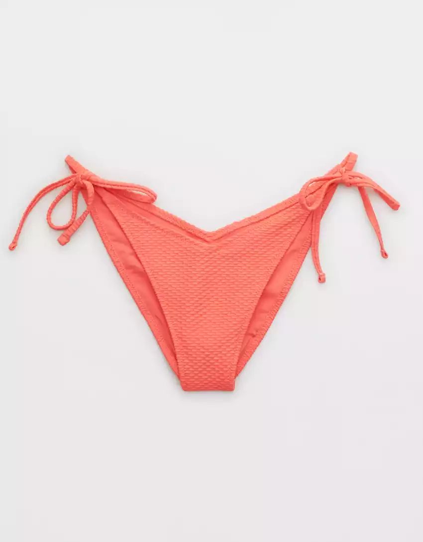 Aerie Jacquard Low Rise Tie Cheekiest Bikini Bottom | Aerie