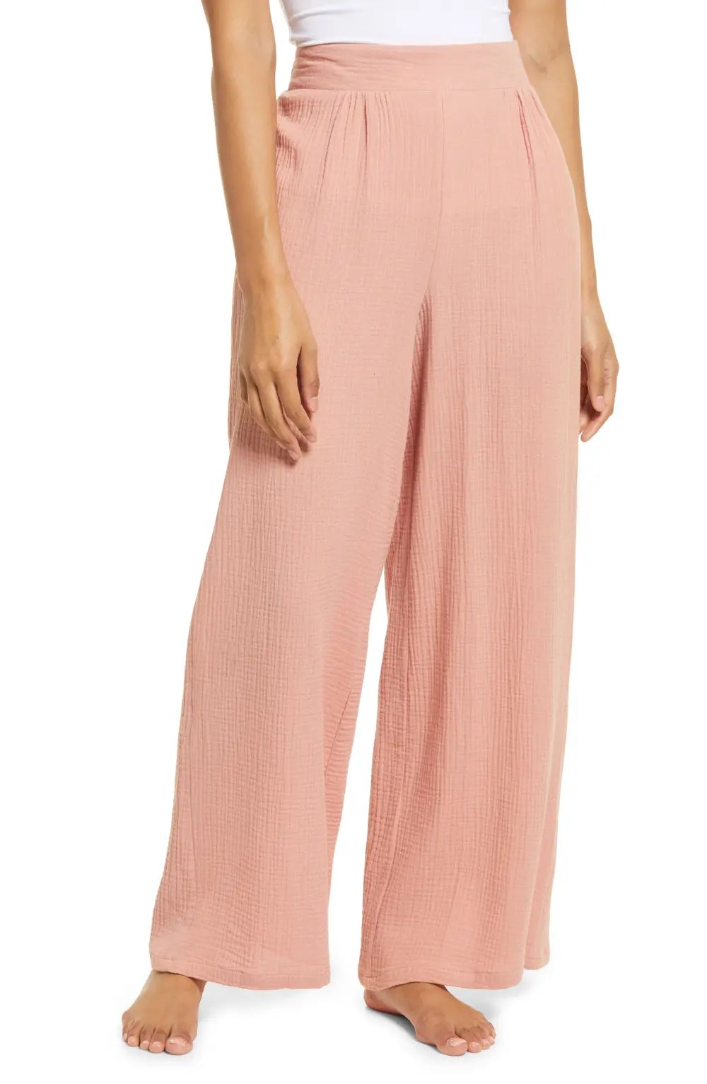 Nordstrom Cotton Wide Leg Pants, Size Small in Pink Glass at Nordstrom | Nordstrom Canada