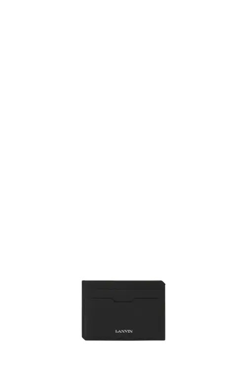 Lanvin Compagnon Leather Cardholder in Black at Nordstrom | Nordstrom