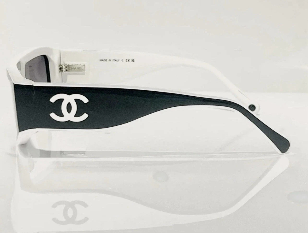 Chanel 6056 Black White Cat Eye Tinted Sunglasses | eBay UK