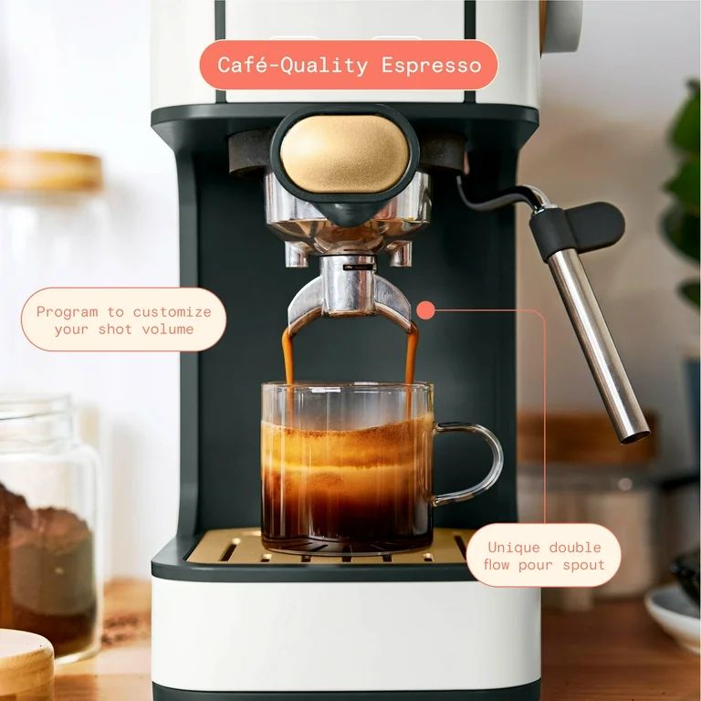 Beautiful Slim Espresso Maker with 20-Bar Pressure, White Icing by Drew Barrymore | Walmart (US)