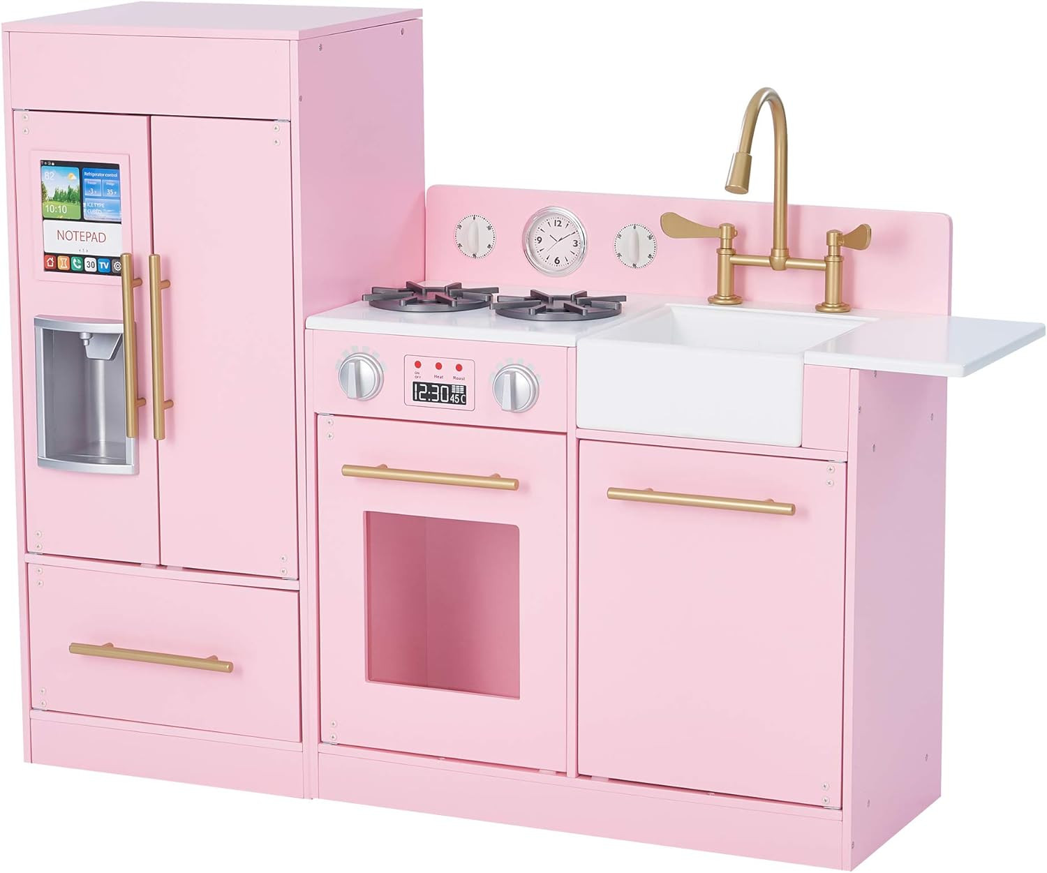 Teamson Kids Little Chef Charlotte 2-Piece Modular Wooden Play Kitchen with Icemaker and Ample St... | Amazon (US)