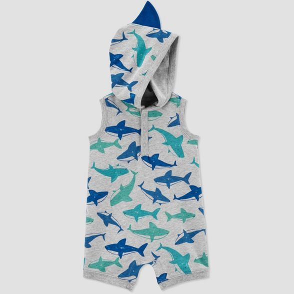 Baby Boys' Shark Hooded Romper - Just One You® made by carter's Blue | Target