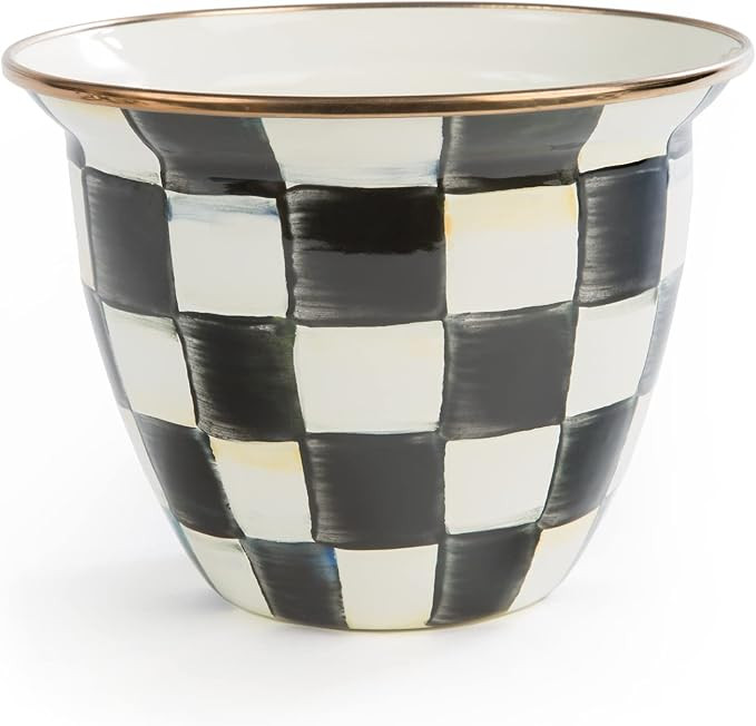 MACKENZIE-CHILDS Flowerpot, Decorative Garden Pot for Growing Plants, Black-and-White Courtly Che... | Amazon (US)