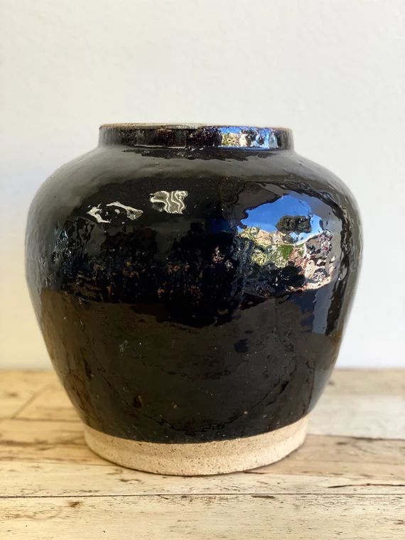 Antique Black Glazed Pot | Etsy | Etsy (US)