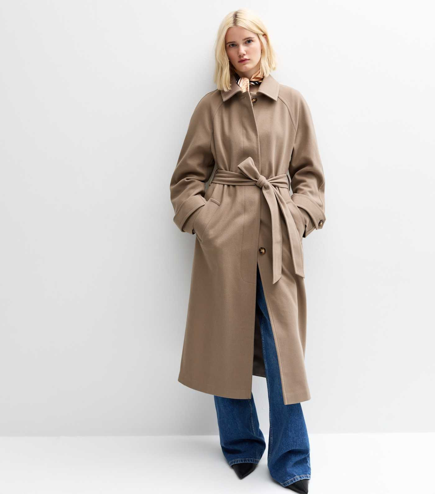 Mink Longline Belted Trench Coat
						
						Add to Saved Items
						Remove from Saved Items | New Look (UK)
