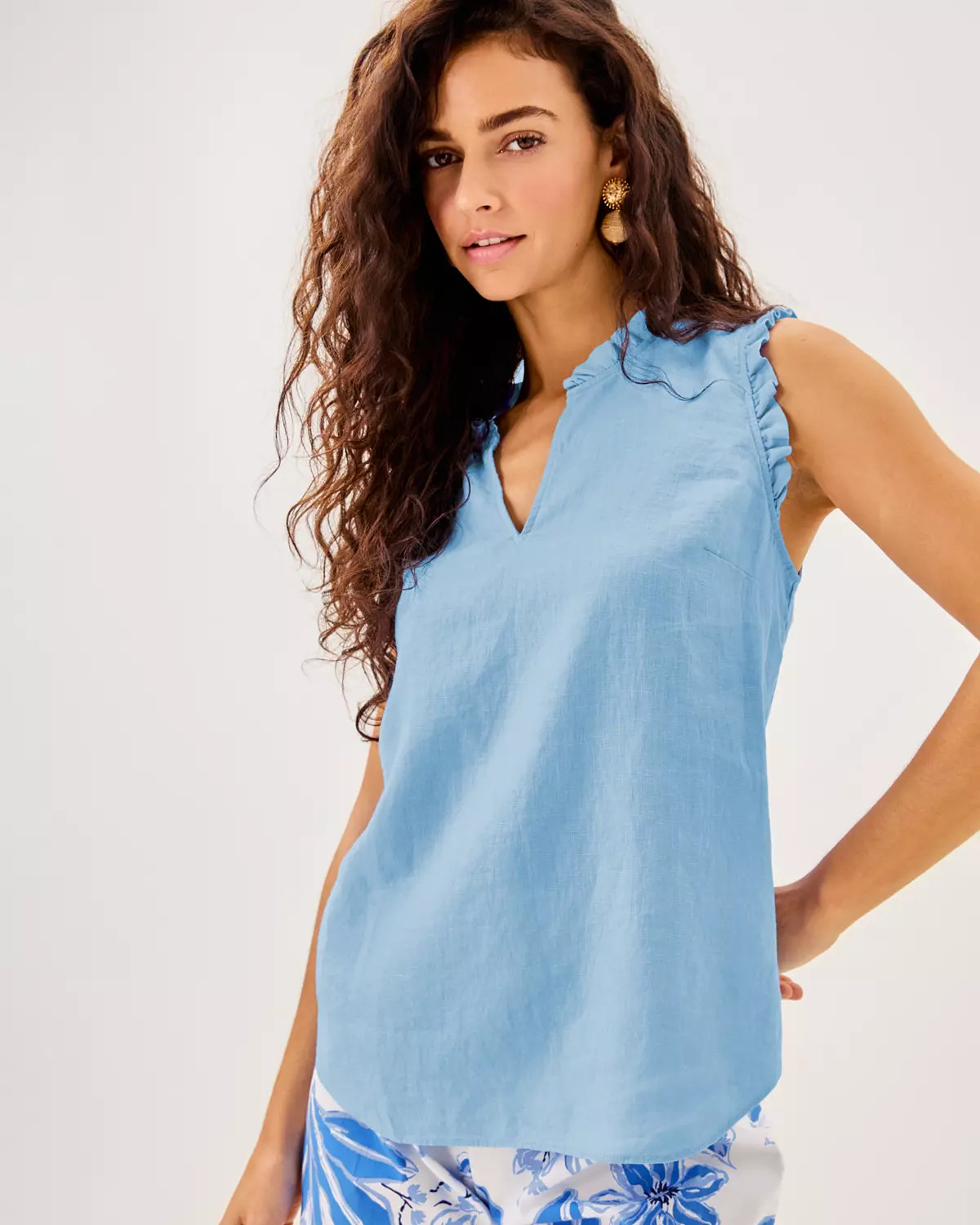 Kavalla Sleeveless Ruffle Top | Lilly Pulitzer