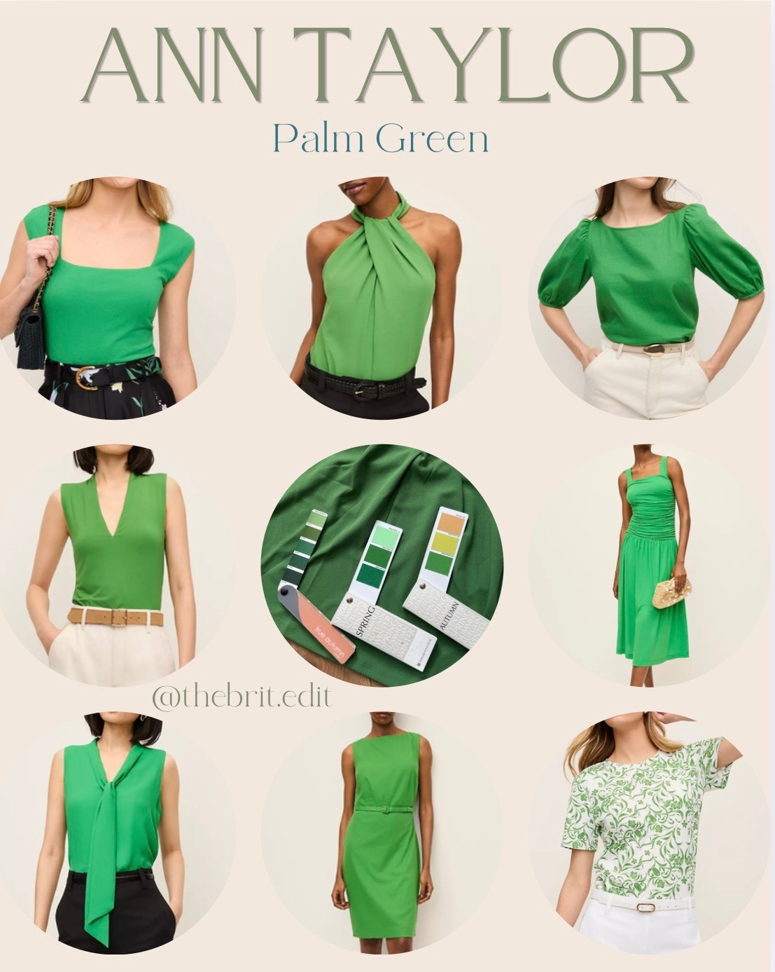 Ann Taylor: Palm Green

A bright/vibrant warm green

HOC Autumn, HOC Spring, True Autumn, True Spring

Kerry Green, Grass Green

#LTKMidsize #LTKSeasonal #LTKootd