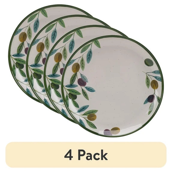 (4 pack) Better Homes and Gardens Durable Bamboo Melamine Olive Dinner Plate, 10.75-Inch | Walmart (US)