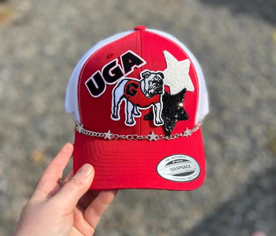 Georgia Inspired Trucker Hat | patches and chain, UGA, University of Georgia, women's hats | Etsy (US)