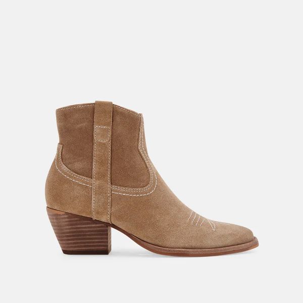 SILMA BOOTIES IN TRUFFLE SUEDE | DolceVita.com