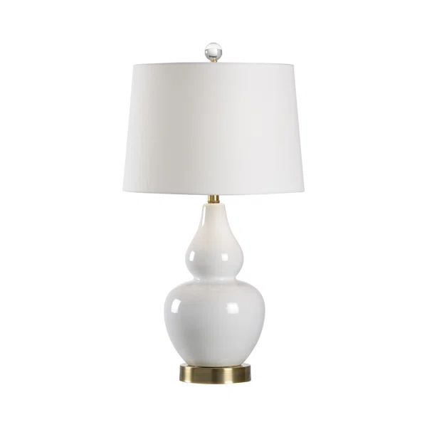 MarketPlace 28.5'' White/Gold Table Lamp with USB | Wayfair North America