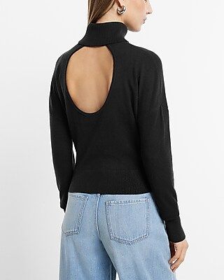 Ultra Soft Turtleneck Open Back Banded Bottom Sweater | Express
