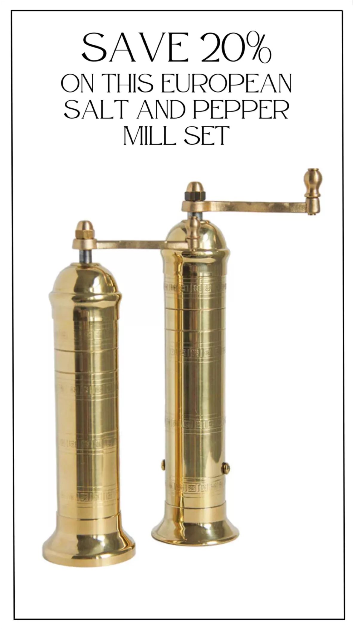 Meridian  Original European Brass Salt and Pepper Mill