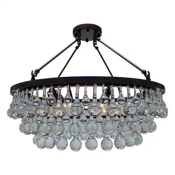 Celeste Glass Drop Crystal Chandelier, Small - Black | Bed Bath & Beyond