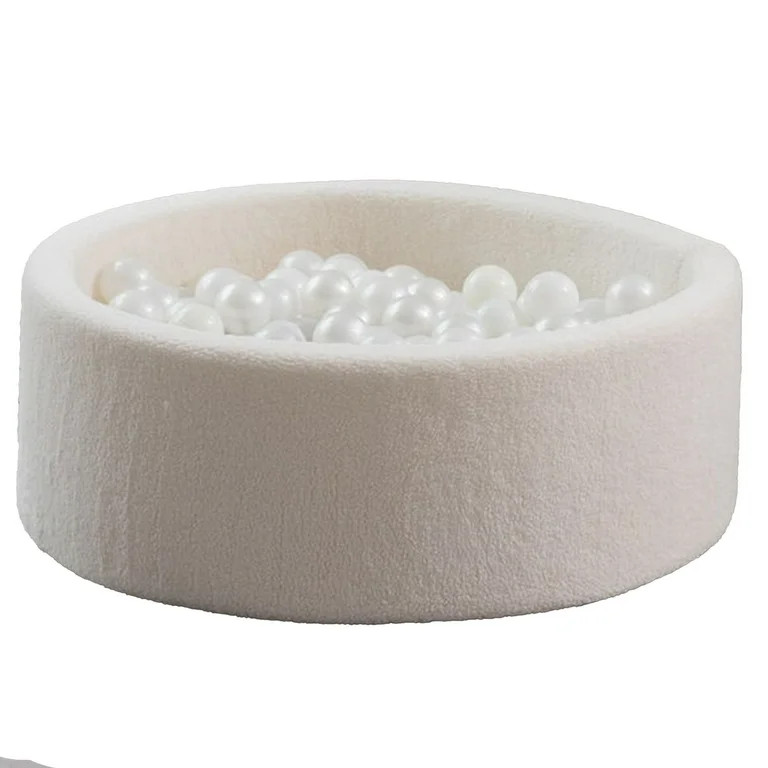 KIDKII Round Ball Pit Soft Teddy Indoor Play Toy for Toddlers, 200 Balls, Cream | Walmart (US)