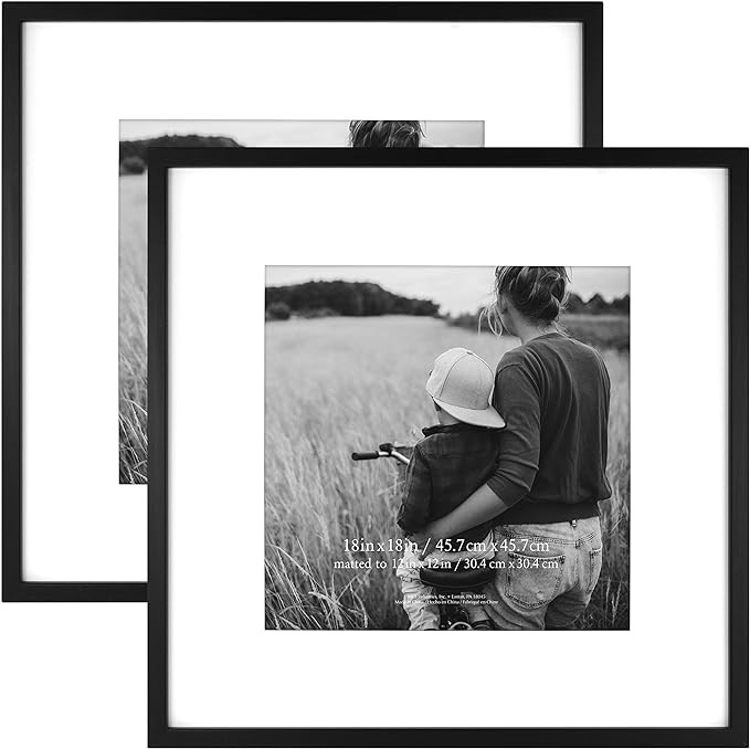 MCS East Village Frame, Black, 18 x 18 in matted to 12 x 12 in, 2 pk | Amazon (US)