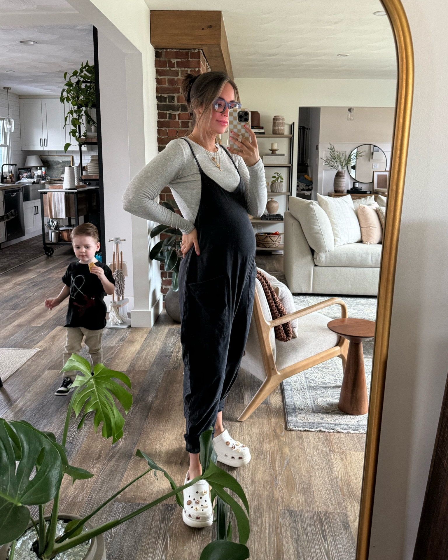 Today’s casual outfit including my new glasses 💘 this shop talulah tee is legit so stretchy and soft… so glad I grabbed 2 colors! I want more 🤭 in a large! 

Free people, hot shot onesie, platform crocs, mom outfit, toddler mama, ribbed tee, bump style, outfit of the day 

#LTKshoecrush #LTKfindsunder100