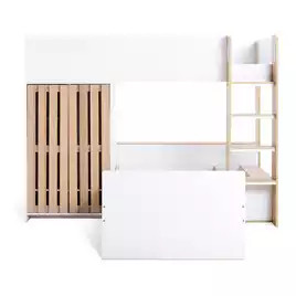 Habitat Norah L Shaped Single Bunk Bed- White & Oak | argos.co.uk