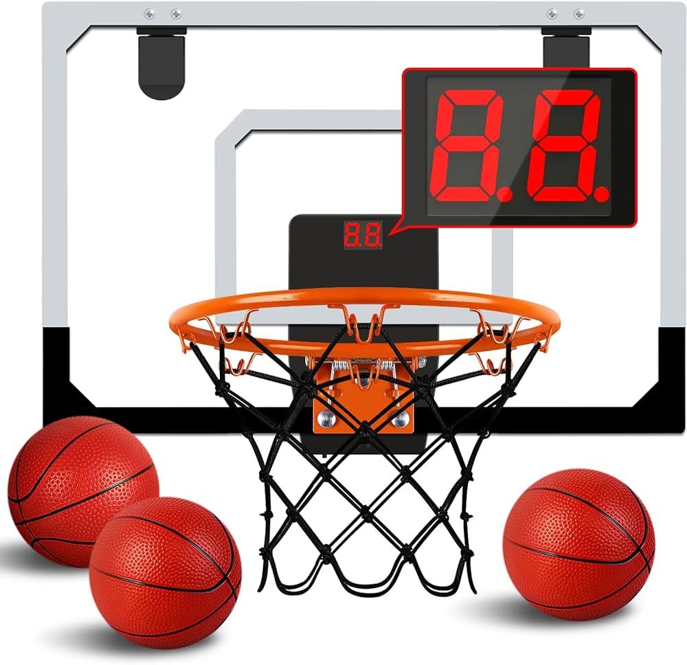 Indoor Basketball Hoop for Kids with Electronic Scoreboard and Sounds Mini Basketball Hoop Set wi... | Amazon (US)