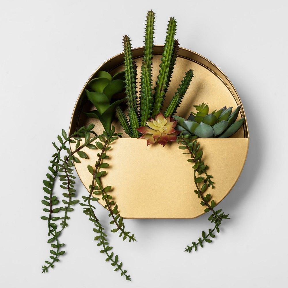 Faux Succulent in Gold Wall Planter - Project 62 | Target