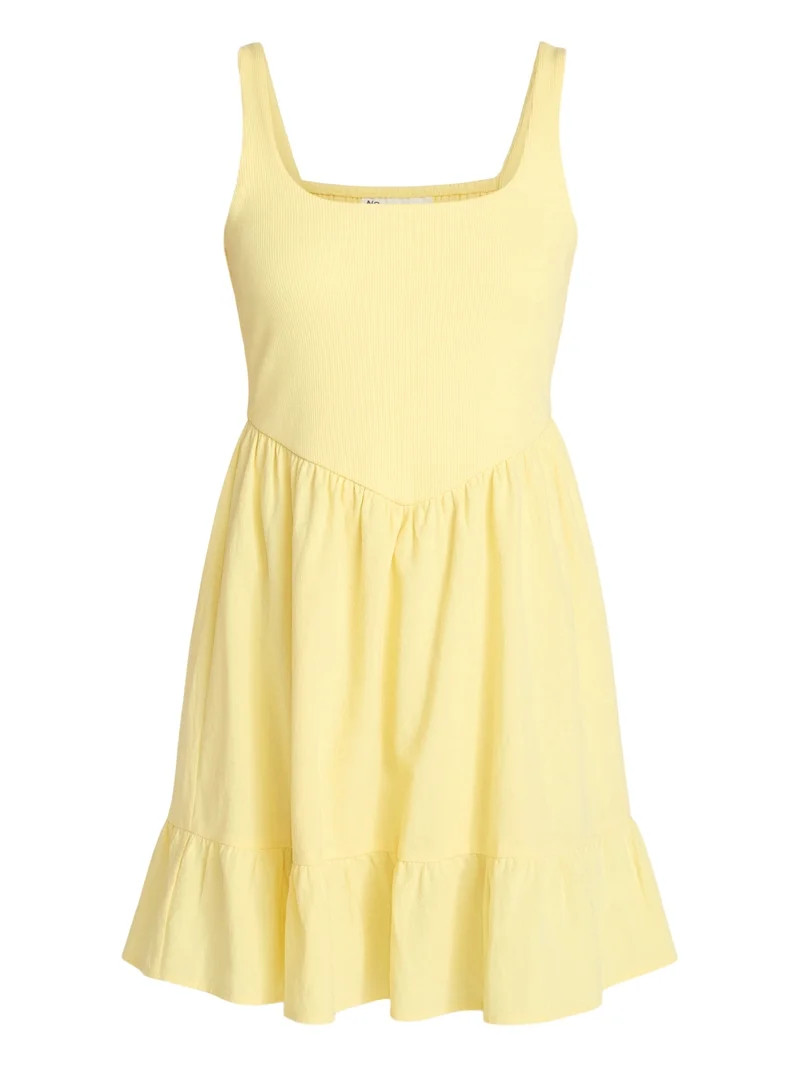 No Boundaries Mixed Media Mini Dress, Women's XXS-XXL | Walmart (US)