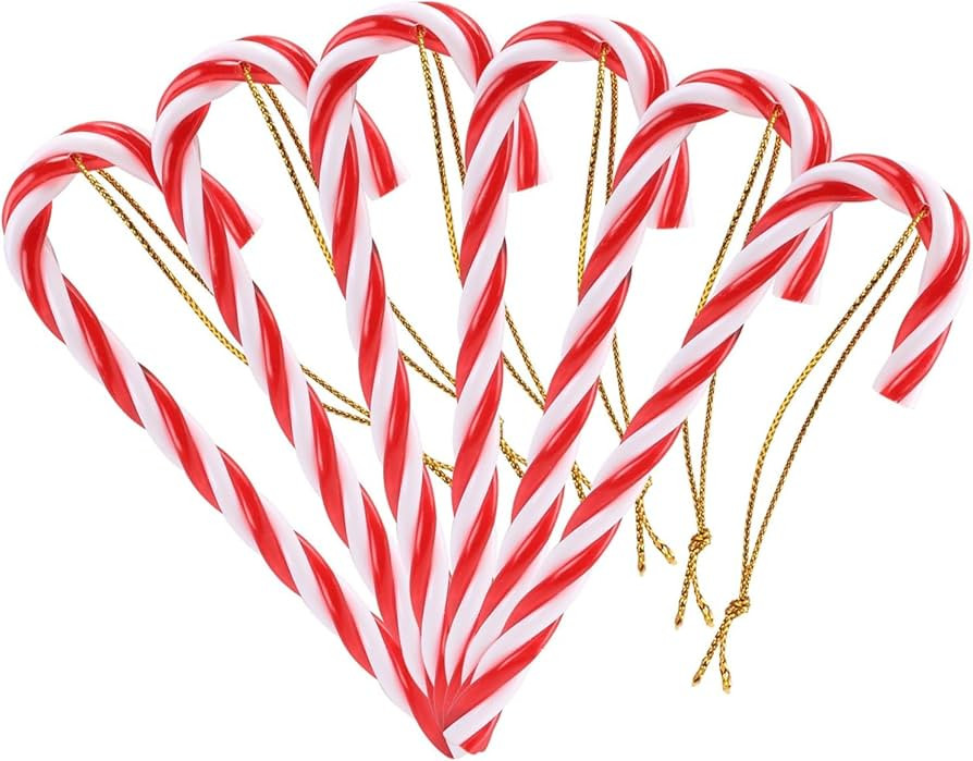 Naler 12 x Zuckerstangen Weihnachtsbaumschmuck Baumbehang Weihnachtsbaum Dekoration Anhänger mit... | Amazon (DE)