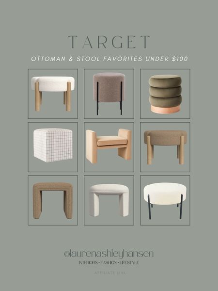Unique ottomans and stools under $100! All of these Target ottomans are so pretty and have such unique texture or shapes. I shared the first one in stories a few days ago and it’s beautiful. Love the wood and white fabric. All under $100! 

#LTKhome #LTKstyletip