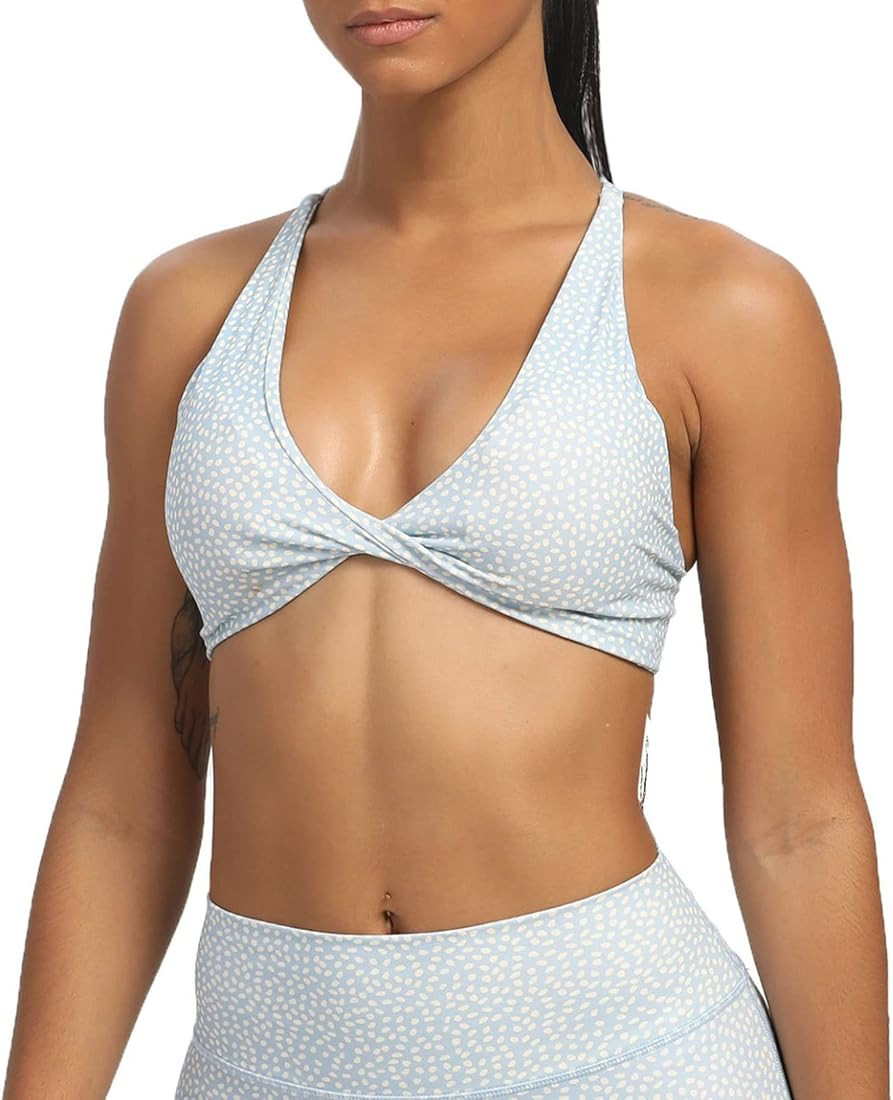 Aoxjox Women's Workout Sports Bras Fitness Backless Padded Sienna Low Impact Bra Yoga Crop Tank T... | Amazon (US)