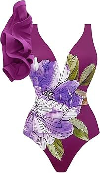 2 Piece Bathing Suit for Women High Waisted One Piece Swimsuit Monokini with Maxi Skirt Cover Up ... | Amazon (US)