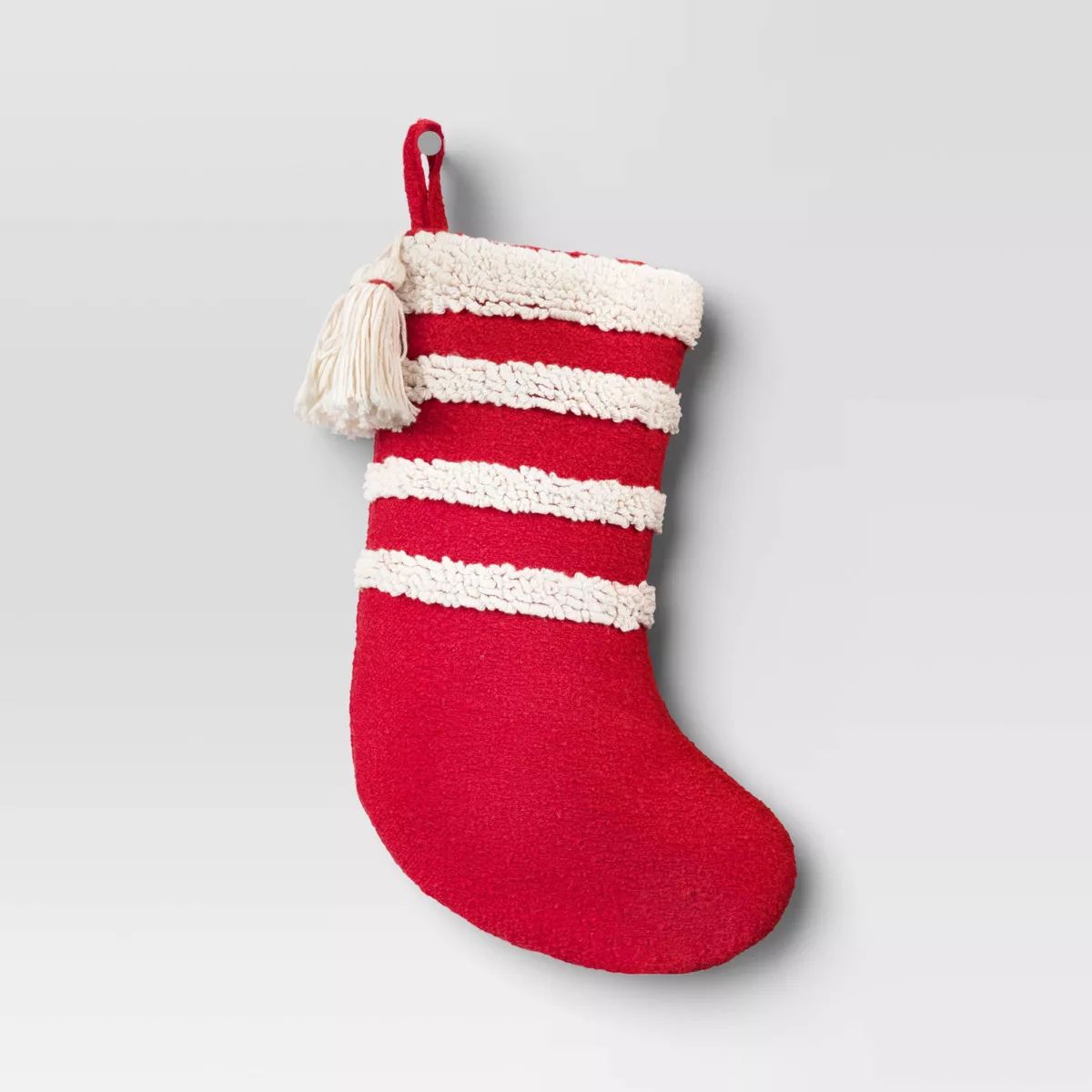 Textured Christmas Stocking with Tassel Red - Threshold™ | Target
