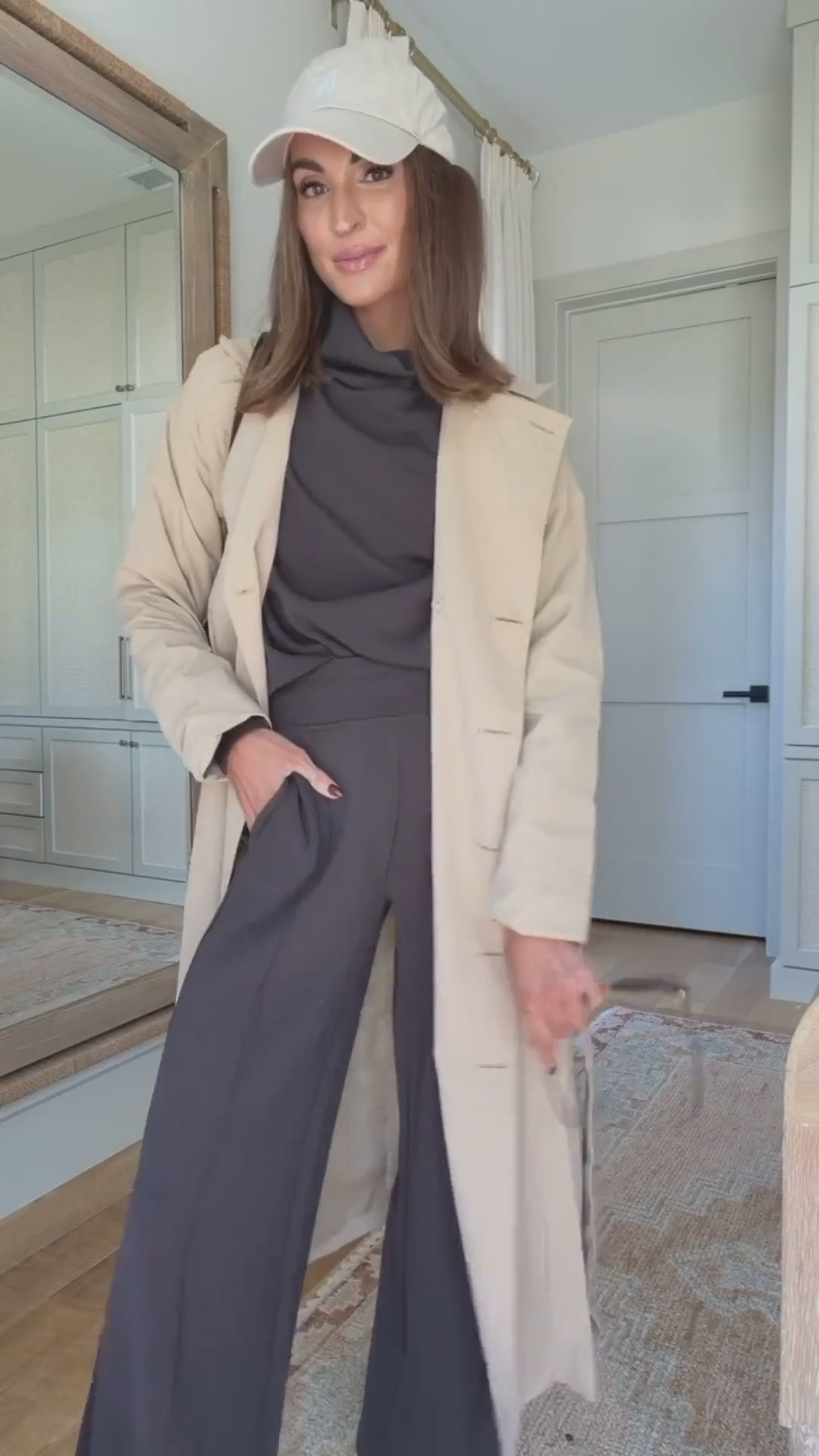 just saw this brown set is back In stock!! 🙌🏼 obsessed with this atheist and the wide leg pant - SO flattering and chic! 🤎

#LTKootd