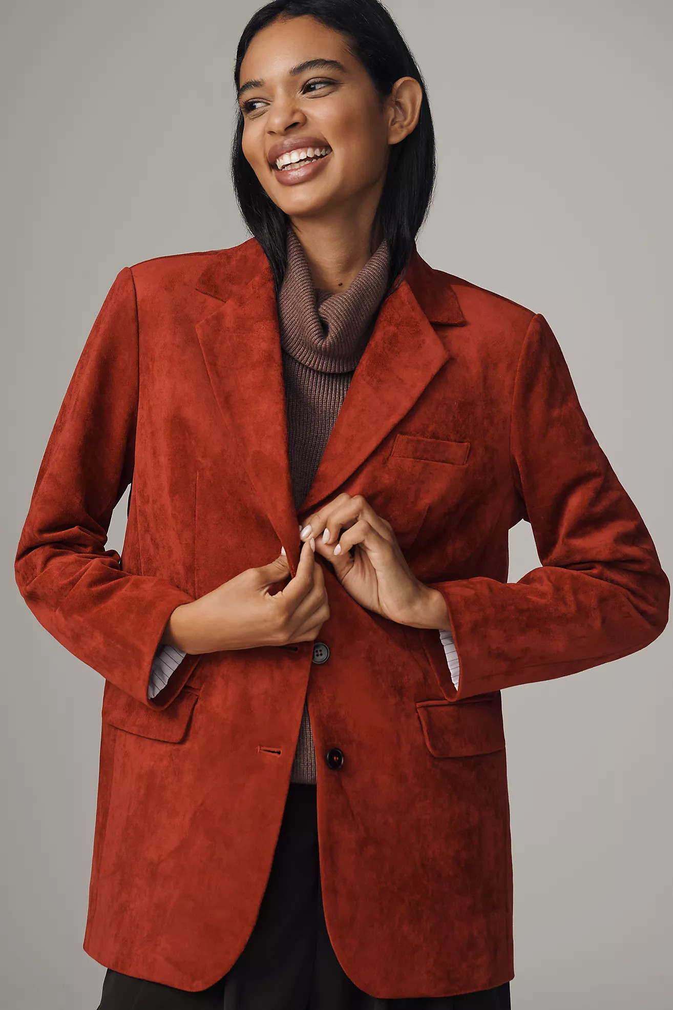 DOLAN Faux-Suede Boyfriend Blazer | Anthropologie (US)