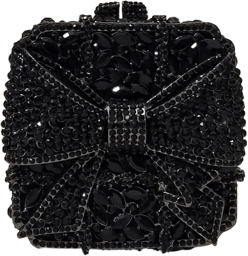 Bowknot Cute Crystal Box Clutch Glitter Evening Bag Women Rhinestone Handbags Purses Party Weddin... | Amazon (US)