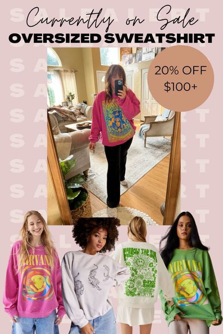 Urban outfitters graphic T-shirts and graphic sweatshirts are all 20% off when you spend $100 or more.

#LTKunder50 #LTKSale #LTKunder100