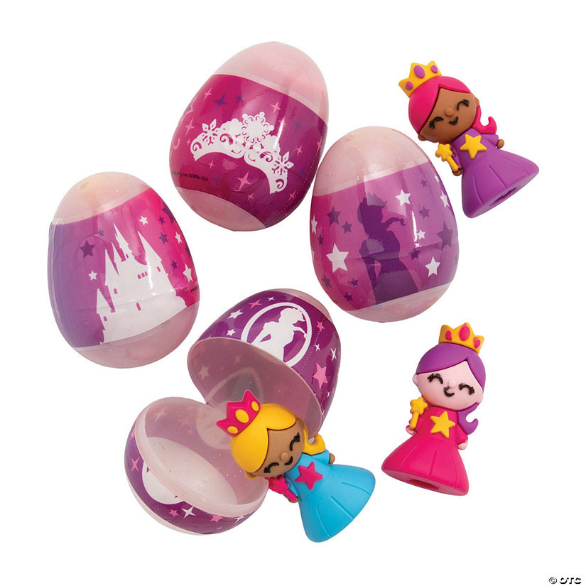 2 1/2" Glitzy Princess Toy-Filled Plastic Easter Eggs - 12 Pc. | Oriental Trading Company