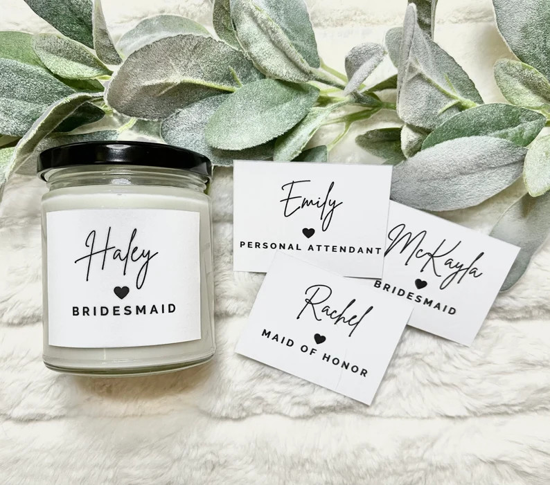 Personalized Bridesmaid Candle Label: Wedding Party Proposal Gift (LABEL ONLY) - Etsy | Etsy (US)