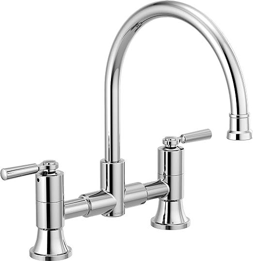 Delta Faucet P2923LF Westchester Bridge Kitchen Faucet Two Handle Chrome | Amazon (CA)