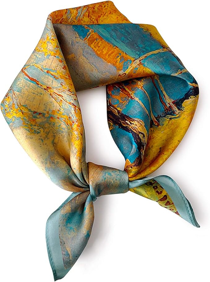 PoeticEHome 100% Mulberry Silk Neck Scarf 21"x21" Small Square Scarfs for Women Gift Packed | Amazon (US)